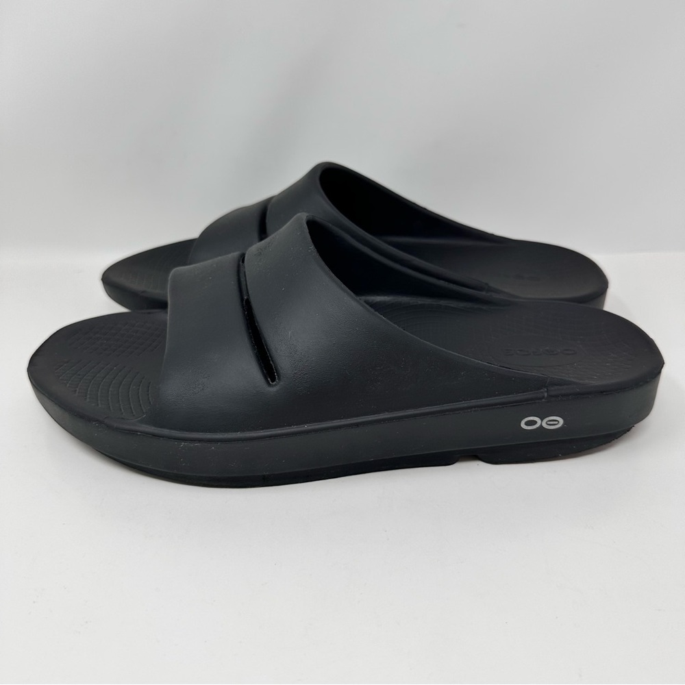 Oofos OOahh Slide Sandal Black Unisex Women’s 12, Men’s Size 10 - Picture 2 of 9